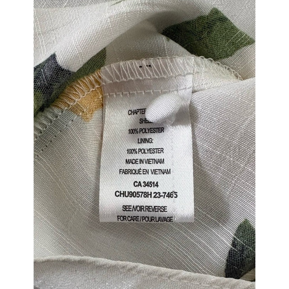 C By One Lemon Print Tie Front Blouse Top Large NWOT Cropped Short Sleeve Boho - Picture 7 of 10